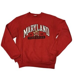 Champion Maryland Terrapins Red Crewneck Sweatshirt Men's Size S Eco Authentic